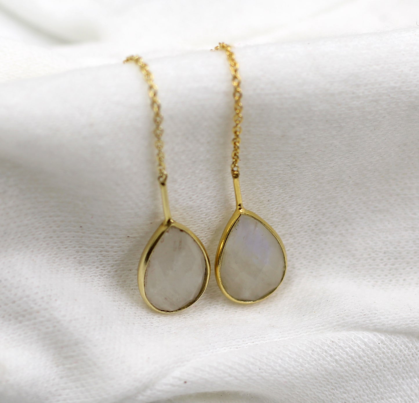 Casual wear Moonstone Drop Earring,Solid 925 Sterling Silver Jewelry,Earring for Daughter,Adorable gift for Girl friend