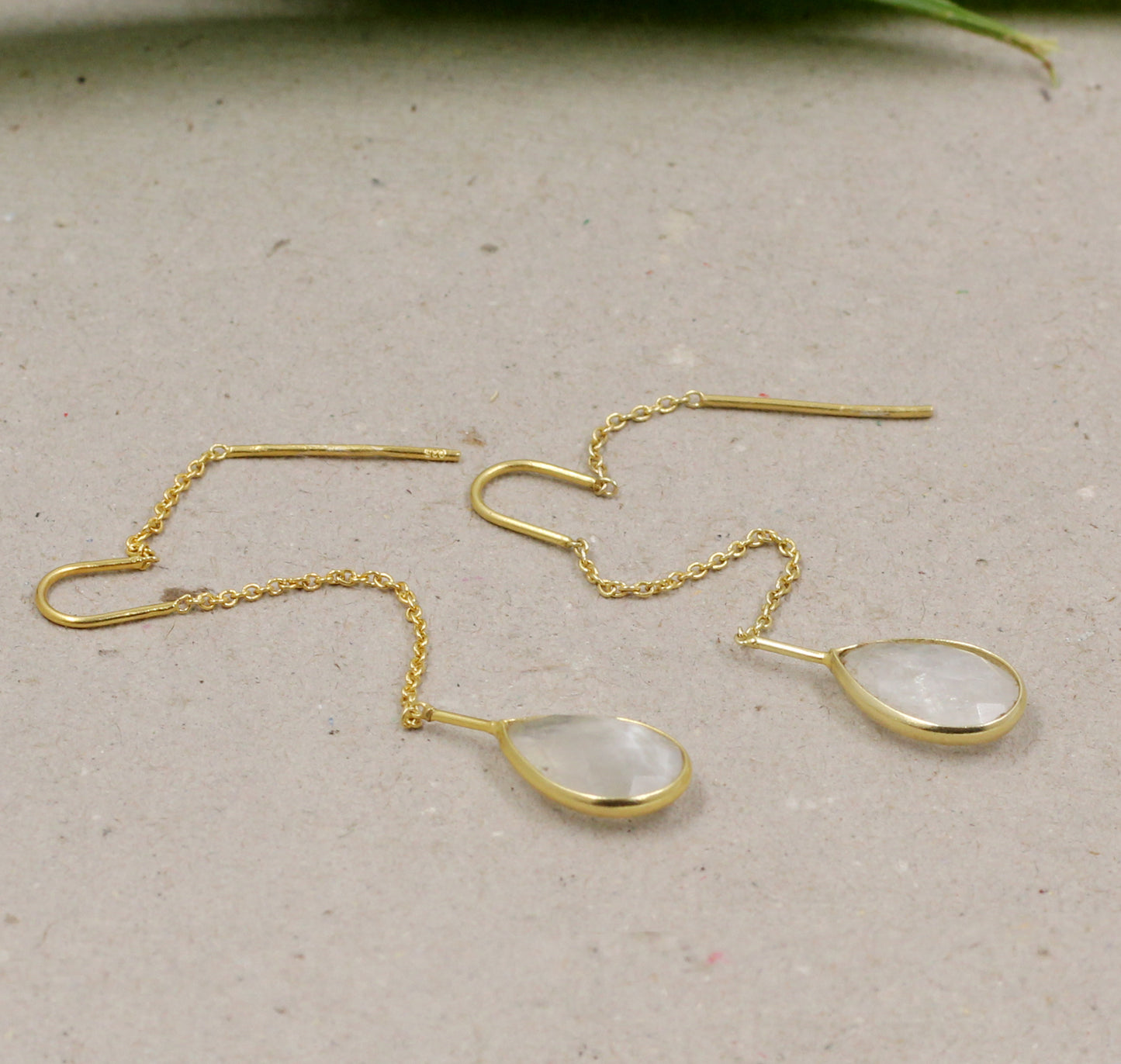 Casual wear Moonstone Drop Earring,Solid 925 Sterling Silver Jewelry,Earring for Daughter,Adorable gift for Girl friend