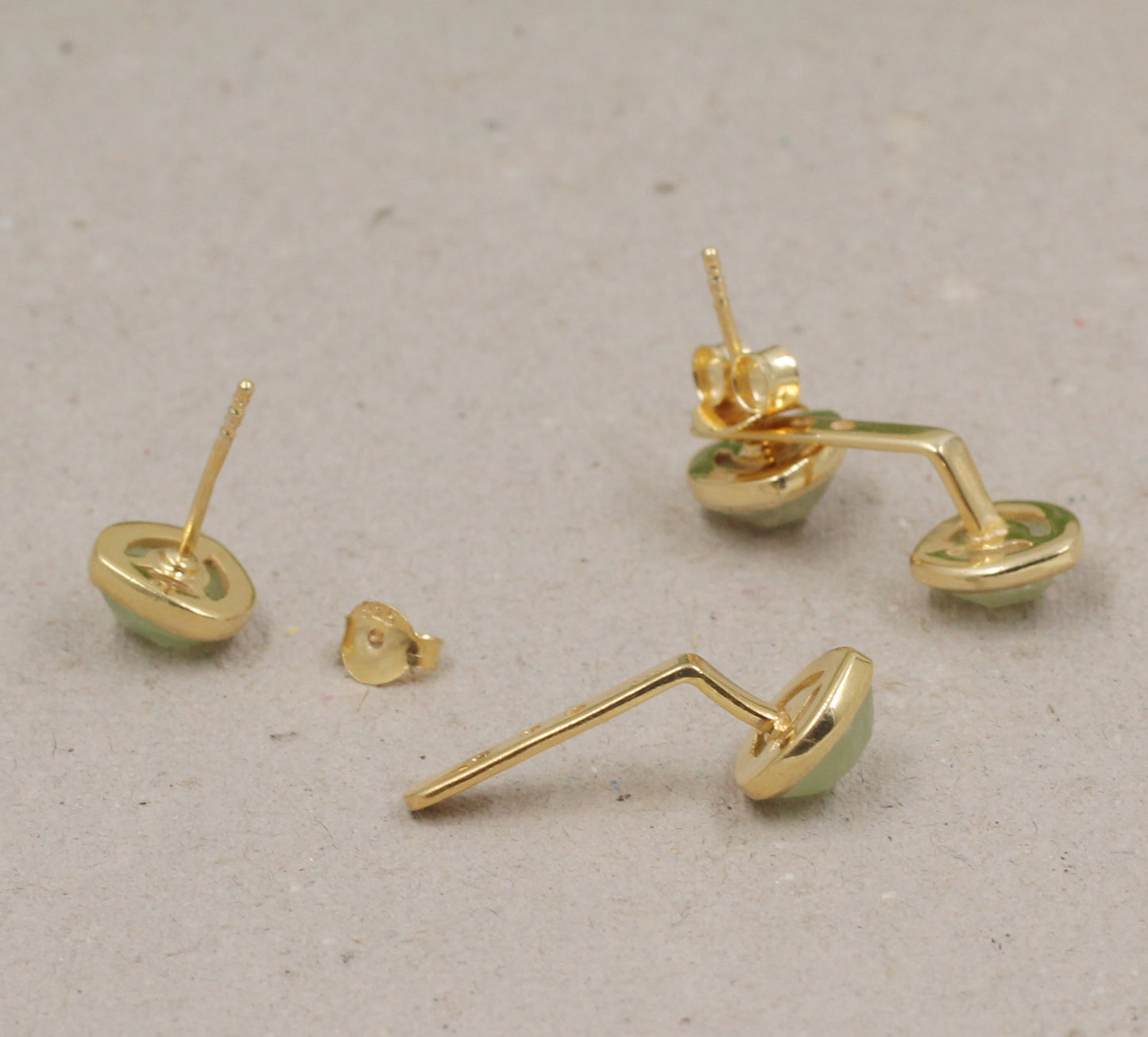 Green Prehnite Gemstone Jacket Earring,Gold Plated Silver Earring,925 Sterling Jewelry,Anniversary Gift,birthday Gift,Trendy Earring