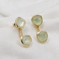 Green Prehnite Gemstone Jacket Earring,Gold Plated Silver Earring,925 Sterling Jewelry,Anniversary Gift,birthday Gift,Trendy Earring
