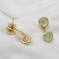 Green Prehnite Gemstone Jacket Earring,Gold Plated Silver Earring,925 Sterling Jewelry,Anniversary Gift,birthday Gift,Trendy Earring