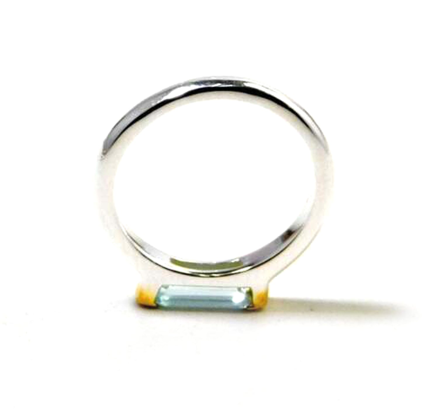 Long baguette Gemstone Ring,Exquisite Two Tone Blue Topaz Ring,925 sterling silver jewelry,Promise Ring,Proposal Ring,Wedding Gift,Christmas Gift